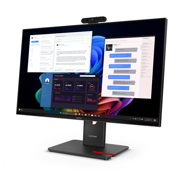 Lenovo T27UD-40 27" 3840x2160 4K 1500:1 350cd 4ms HDMI+DP+USB+USB-C+RJ45 dock PD100W webcam 3y 