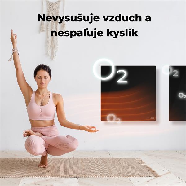 AENO AGH12S Premium QUADRO Smart Ohrievač, Čierny, LED, WI-FI, max 500W, 50x50cm,  Infra 