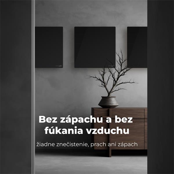 AENO AGH12S Premium QUADRO Smart Ohrievač, Čierny, LED, WI-FI, max 500W, 50x50cm,  Infra 