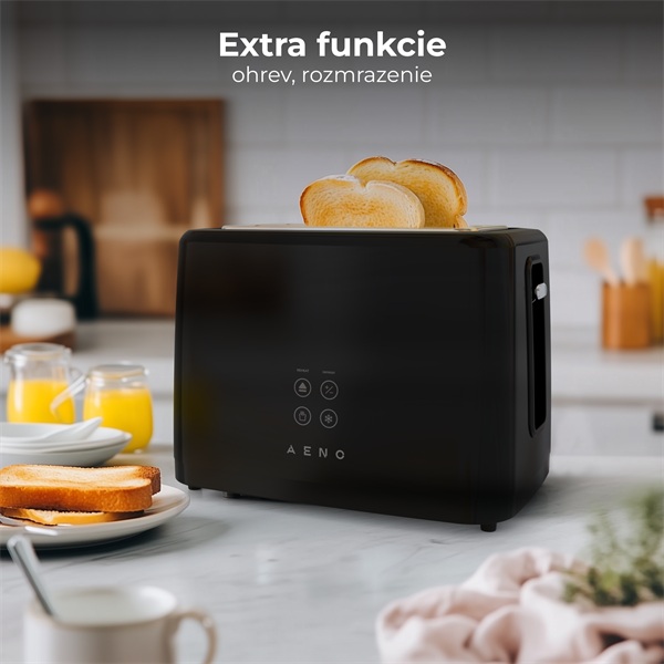 AENO 2-plátkový hriankovač TS2 , 930W,  automatický,  čierna farba, EU 