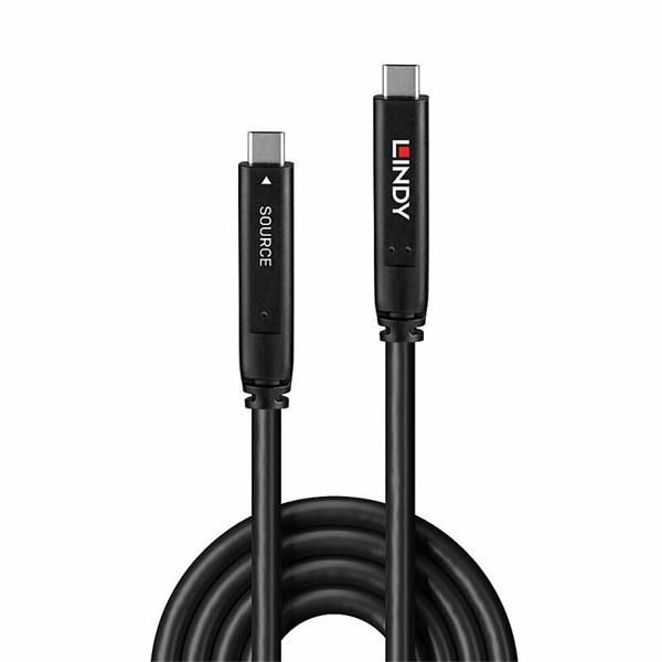 Kábel USB 3.2 Gen 1, Typ C CM/CM 10m, 5Gbps, PD 60W 20V3A, čierny, aktívny, optický 