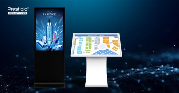 Prestigio Solutions IDS dotykový Indoor Kiosk  horiz. naklonený 43", 4K, Android 11: RK3399B/4GB/64GB, IR10 dotykov 