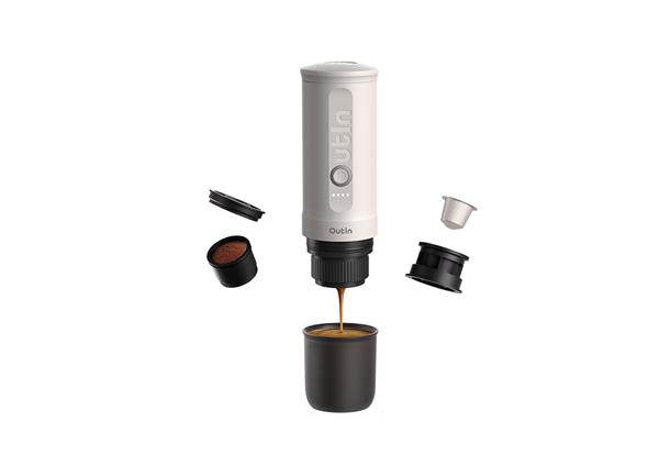 Outin Nano Prenosný espresso kávovar, farba perleťovo biela 