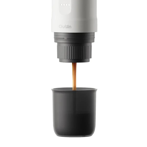 Outin Nano Prenosný espresso kávovar, farba perleťovo biela 