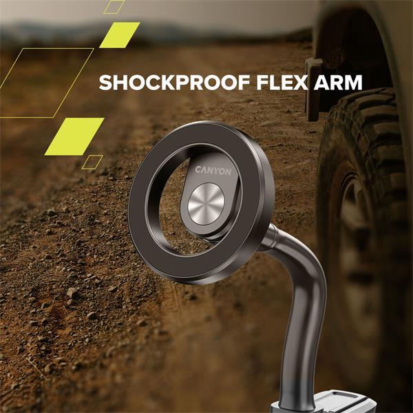 Canyon OnGrip 12, univerz. MagSafe držiak pre smartfóny s flexibilným ramenom a hákom do ventilácie, 360° polohovanie 