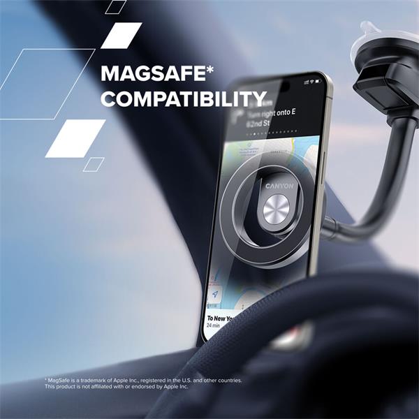 Canyon OnGrip 12, univerz. MagSafe držiak pre smartfóny s flexibilným ramenom a hákom do ventilácie, 360° polohovanie 