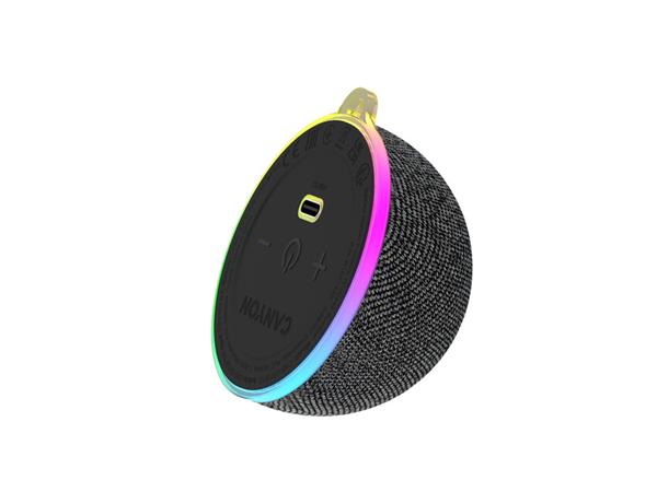 Canyon OnMove 13, ultra kompaktný BT 6.0 reproduktor, Magsafe kompatibilný, RGB podsvietenie, 5W, 600mAh, USB-C nab. 