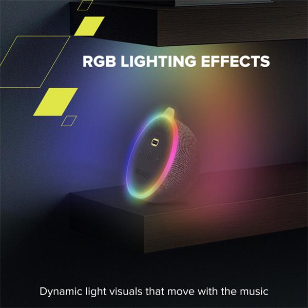 Canyon OnMove 13, ultra kompaktný BT 6.0 reproduktor, Magsafe kompatibilný, RGB podsvietenie, 5W, 600mAh, USB-C nab. 