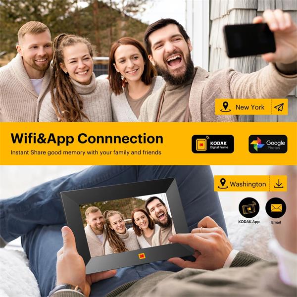 KODAK RCF-702P BLK 7" fotorámik Wifi, čierny 