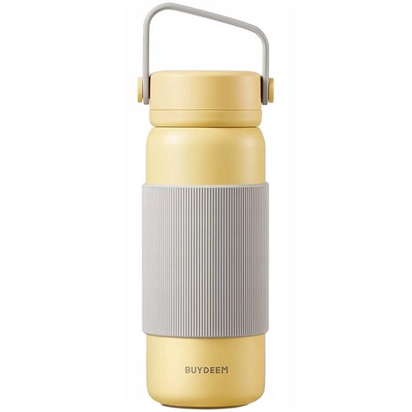BUYDEEM Termoska so sitkom na čaj 400 ml, model CD1011, farba jemná žltá 