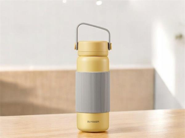 BUYDEEM Termoska so sitkom na čaj 400 ml, model CD1011, farba jemná žltá 