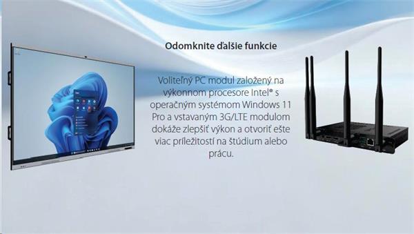 86" Light PLUS GEN 2, INTERAKTIVNY PANEL, 4K, Android 13 GOOGLE EDLA,50 dot.,AI Kamera, 16/128GB 