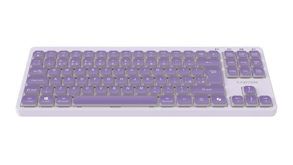 Canyon OnType 10, klávesnica, SK/CZ lokalizácia, mechanická, USB, multimediálna, fialová 