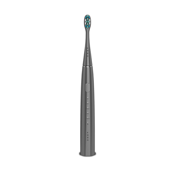 AENO sonická zubná kefka DB10G, farba šedá, 5 módov, 3 náhradné hlavice, batéria 1400 mAh, 48600 ot/min, 90 dní bez nab. 