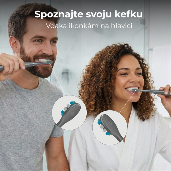 AENO sonická zubná kefka DB10G, farba šedá, 5 módov, 3 náhradné hlavice, batéria 1400 mAh, 48600 ot/min, 90 dní bez nab. 