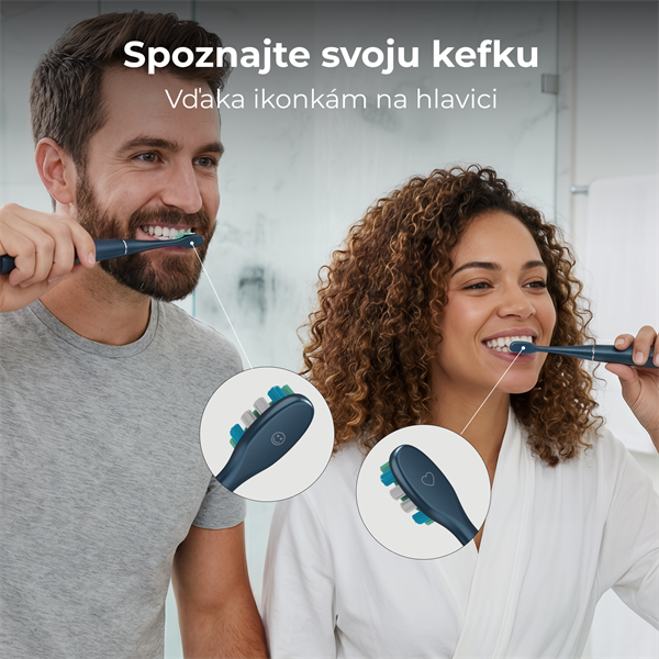 AENO sonická zubná kefka DB10N, tmavomodrá, 5 módov, 3 náhradné hlavice, batéria 1400 mAh, 48600 ot/min, 90 dní bez nab. 