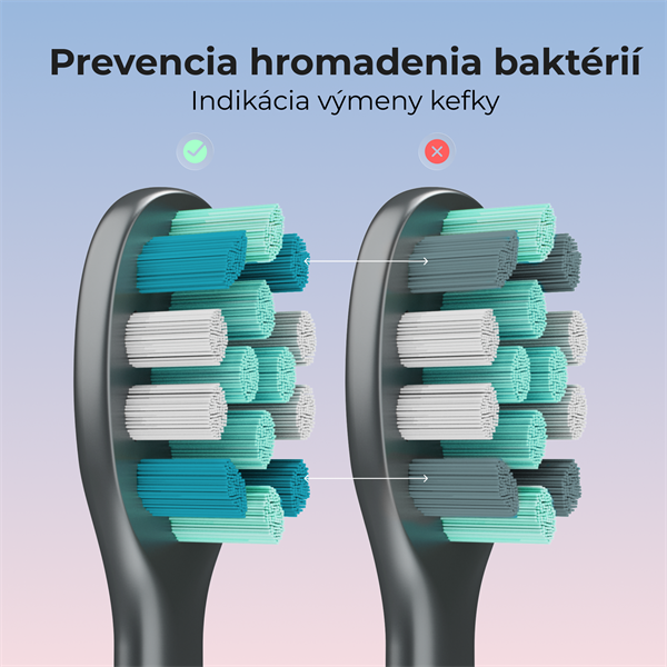 AENO Náhradné hlavice ADBTH10G na Sonické kefky DB10G, šedá farba, 2ks, DuPont štetiny 