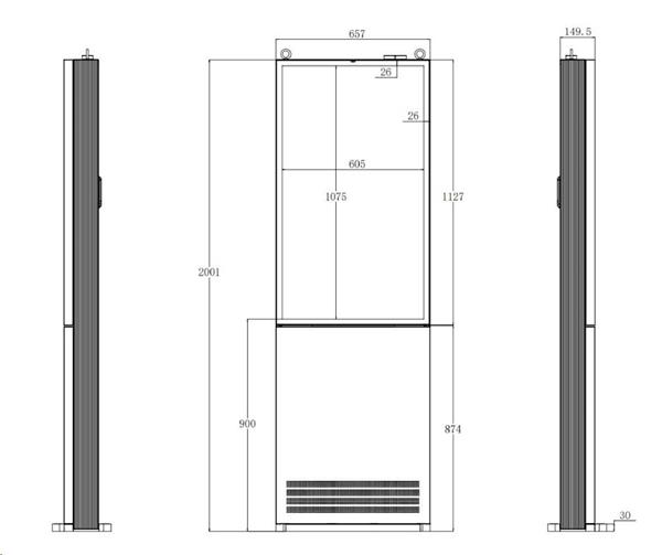 BEBE  Vonkajší dotykový informačný kiosk 49" s  Windows, záruka 5 rokov 