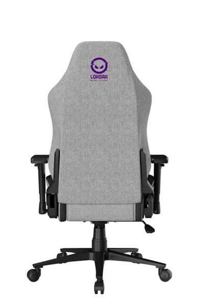 LORGAR PRO CHA41 herná stolička, látková, plne kovový rám, pamäťová pena, 3D opierky rúk, nosnosť 150 kg, sivo fialová 
