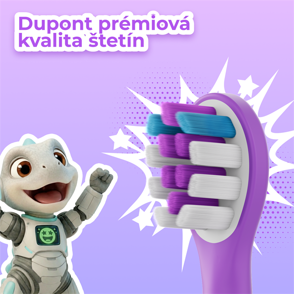AENO sonická detská zubná kefka DB9V, farba fialová,3 režimy,3 náhradné hlavice,batéria 600 mAh,19200 vibrácií/min,45 dn 
