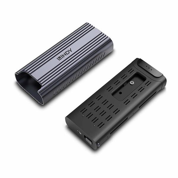 Externý box / Adaptér USB 4 Typ C na NVMe M.2 SSD HDD (M-key and B+M-key), 40Gbps, čierny 