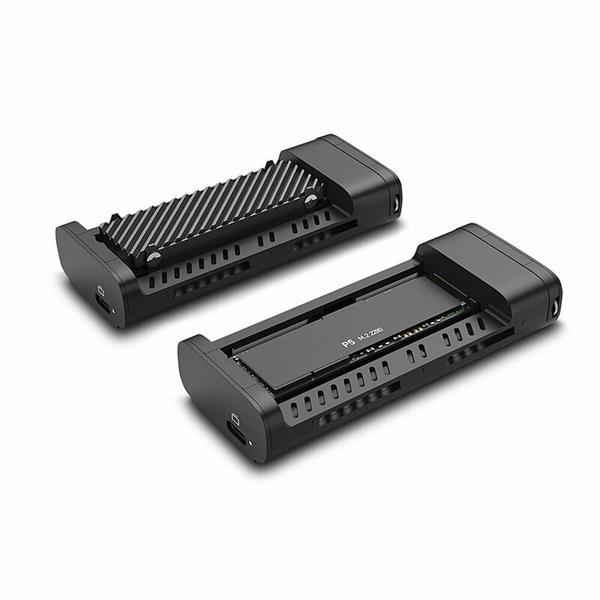 Externý box / Adaptér USB 4 Typ C na NVMe M.2 SSD HDD (M-key and B+M-key), 40Gbps, čierny 