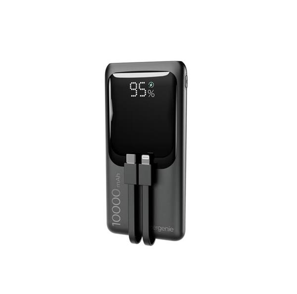 Gembird Powerbank 10000 mAh, 20 W Fast charging, in: USB-C, out: USB-C/USB-A, integr. káble USB-C/Lightning, čierna 