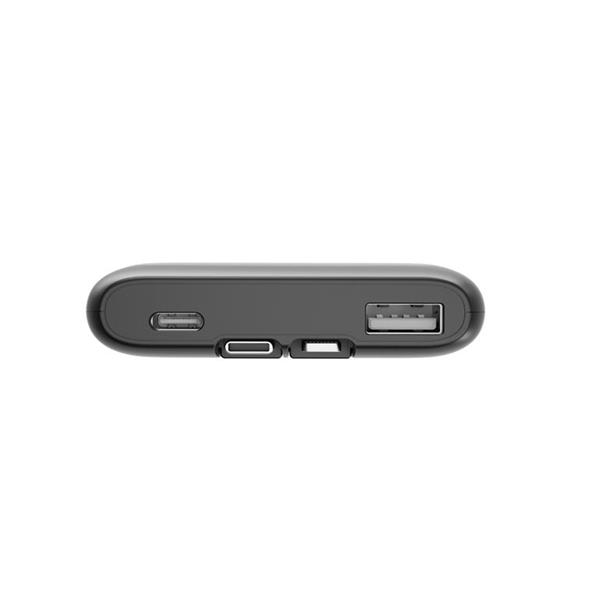 Gembird Powerbank 10000 mAh, 20 W Fast charging, in: USB-C, out: USB-C/USB-A, integr. káble USB-C/Lightning, čierna 