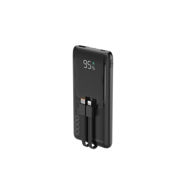 Gembird Powerbank 10000 mAh, 20 W Fast charging, in: USB-C, out: USB-C/USB-A, integr. káble USB-C/Lightning, čierna 