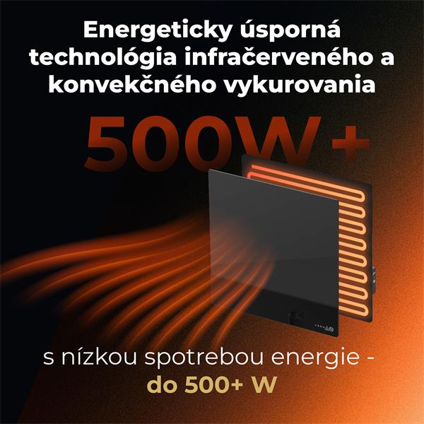 AENO AGH13S Premium QUADRO Smart Ohrievač, LIMITOVANÁ EDÍCIA, farba antický mramor, LED, WI-FI, max 500W, 50x50cm, Infra 