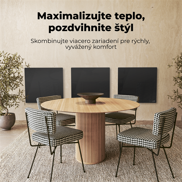 AENO AGH13S Premium QUADRO Smart Ohrievač, LIMITOVANÁ EDÍCIA, farba antický mramor, LED, WI-FI, max 500W, 50x50cm, Infra 