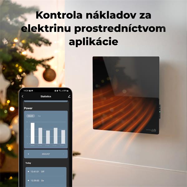 AENO AGH13S Premium QUADRO Smart Ohrievač, LIMITOVANÁ EDÍCIA, farba antický mramor, LED, WI-FI, max 500W, 50x50cm, Infra 