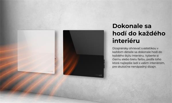 AENO AGH13S Premium QUADRO Smart Ohrievač, LIMITOVANÁ EDÍCIA, farba antický mramor, LED, WI-FI, max 500W, 50x50cm, Infra 