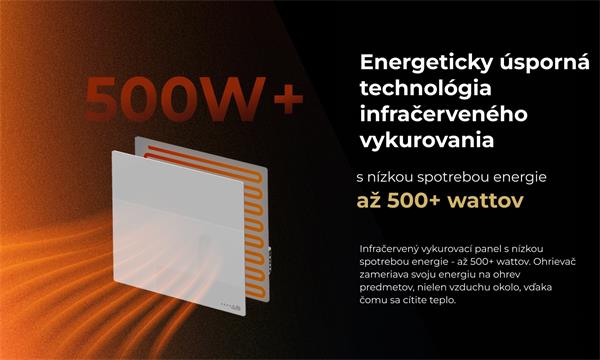 AENO AGH13S Premium QUADRO Smart Ohrievač, LIMITOVANÁ EDÍCIA, farba antický mramor, LED, WI-FI, max 500W, 50x50cm, Infra 