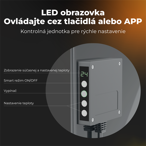 AENO AGH6S Premium Eco Smart Ohrievač, LIMITOVANÁ EDÍCIA, farba antický mramor, LED, WI-FI, max 700W, Infra 