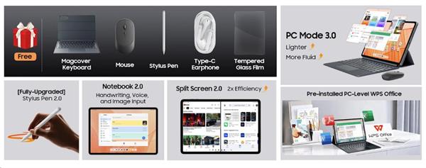 Blackview MEGA 12 SET 5G 12.2" FHD 2400x1600 120Hz 12GB+256GB MT Dimensity 7200 Octa-core 2.8GHz, IP68, vesmírne sivý 