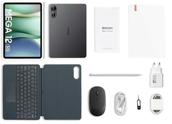 Blackview MEGA 12 SET 5G 12.2" FHD 2400x1600 120Hz 12GB+256GB MT Dimensity 7200 Octa-core 2.8GHz, IP68, vesmírne sivý 