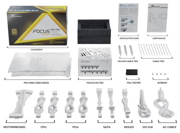 SEASONIC FOCUS GX WHITE 750W ATX3.1 80Plus GOLD modular 