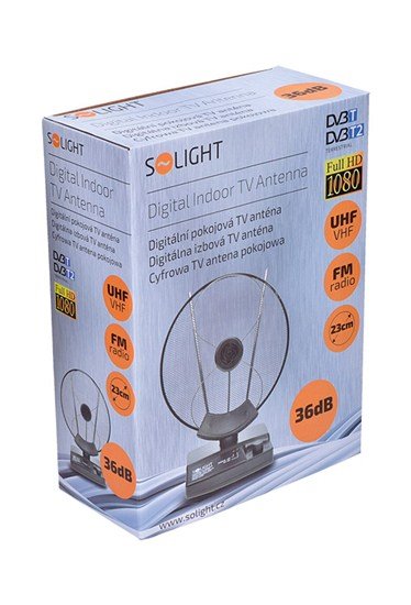 Solight izbová anténa, priemer 23cm, max. zosilnenie: 36dB 