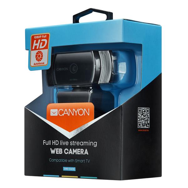 Canyon C5, webkamera, Full HD 1080p, Live Streaming, 2.0 Mpixel, USB 2.0, 360° rozsah, mikrofón 