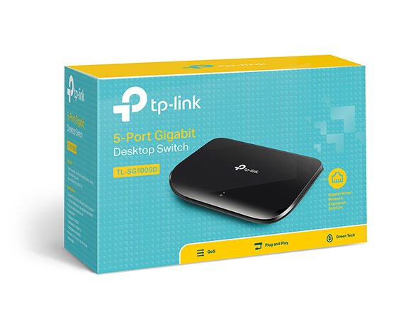 5-Port Gigabit Desktop Switch PORT: 5× Gigabit RJ45 Ports SPEC: Desktop Plastic Case FEATURE: Plug and Play 