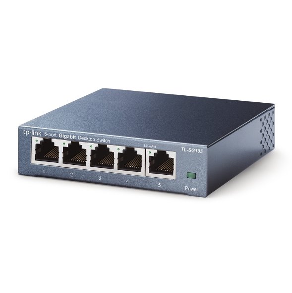 5-Port Gigabit Desktop Switch PORT: 5× Gigabit RJ45 Ports SPEC: Desktop Steel Case FEATURE: Plug and Play 