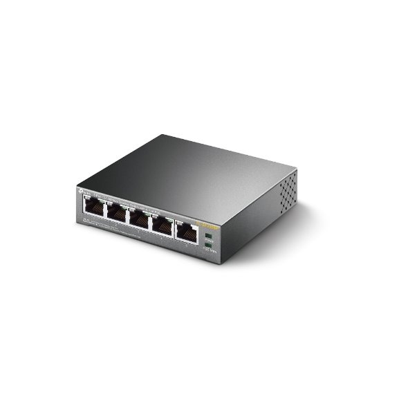 5-Port 10/100 Mbps Desktop Switch with 4-Port PoE+
PORT: 4× 10/100 Mbps PoE+ Ports, 1× 10/100 Mbps Non-PoE Port
SPEC:  