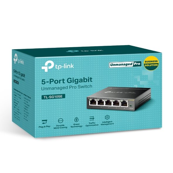 5-Port Gigabit Easy Smart Switch PORT: 5× Gigabit RJ45 Ports SPEC: Desktop Steel Case FEATURE: MTU/Port/Tag-based VLAN,  