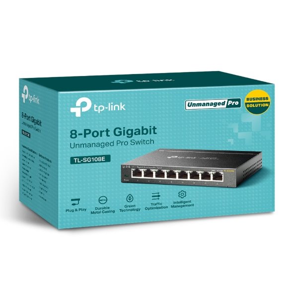 8-Port Gigabit Easy Smart Switch PORT: 8× Gigabit RJ45 Ports SPEC: Desktop Steel Case FEATURE: MTU/Port/Tag-based VLAN,  