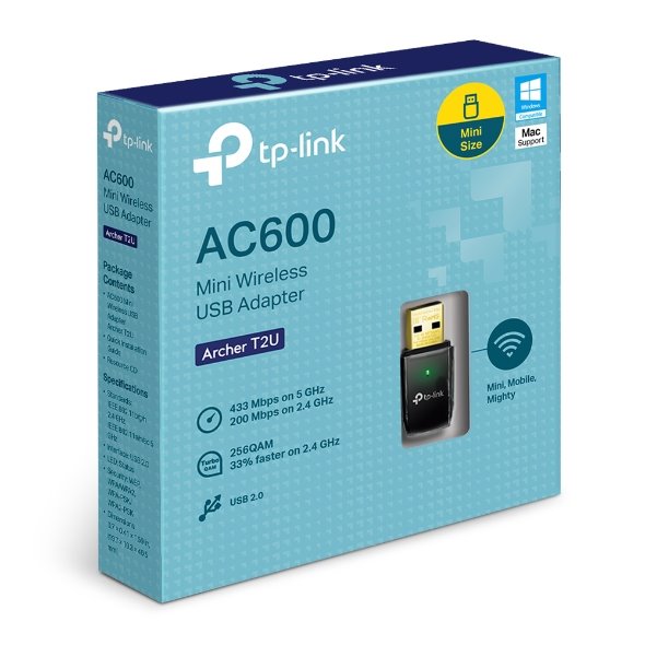 AC600 Mini Dual Band Wi-Fi USB Adapter SPEED: 433 Mbps at 5 GHz + 200 Mbps at 2.4 GHz SPEC: USB 2.0 