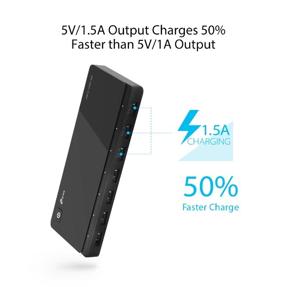 USB 3.0 7-Port Hub SPEC: 7× USB 3.0 Ports, 3 of 7 Ports Designed for Fast Charging with Max 1.5A Output  FEATURE: Modern 