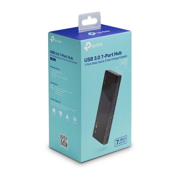 USB 3.0 7-Port Hub SPEC: 7× USB 3.0 Ports, 3 of 7 Ports Designed for Fast Charging with Max 1.5A Output  FEATURE: Modern 