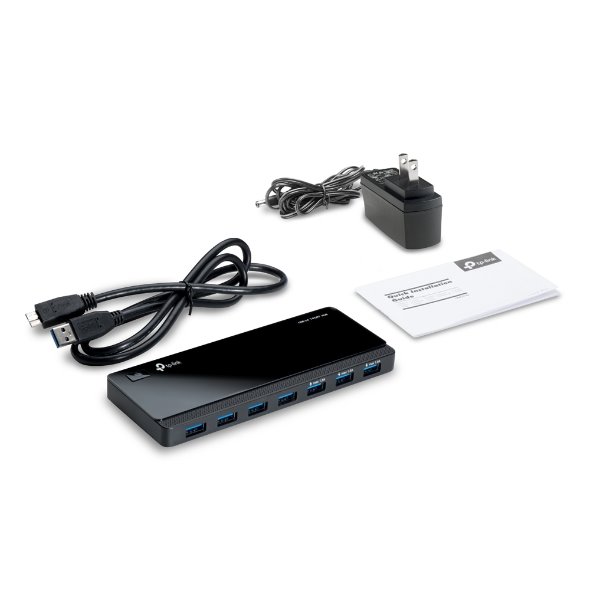 USB 3.0 7-Port Hub SPEC: 7× USB 3.0 Ports, 3 of 7 Ports Designed for Fast Charging with Max 1.5A Output  FEATURE: Modern 