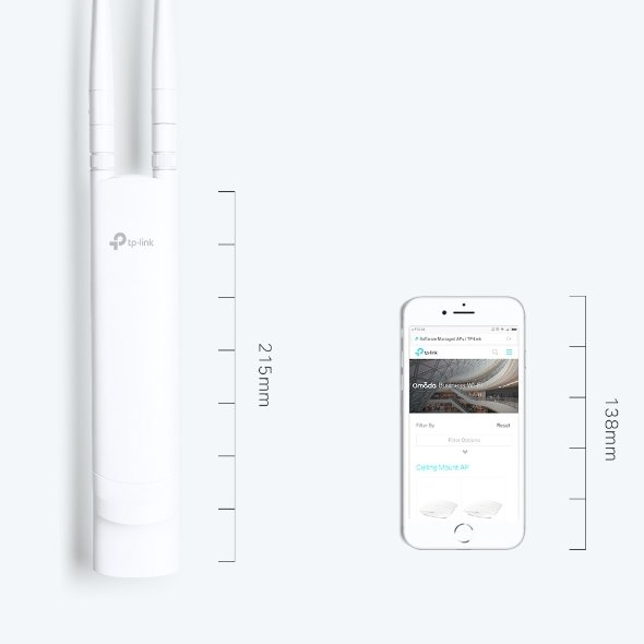 300 Mbps Outdoor Wi-Fi Access Point PORT: 1× 10/100 Mbps RJ45 Port SPEED: 300 Mbps at 2.4 GHz FEATURE: Passive PoE, 2× E 